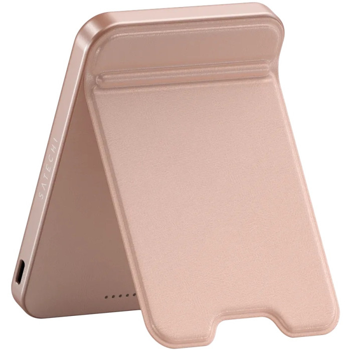 Внешний аккумулятор Satechi OntheGo Qi2 5K Magnetic Power Bank with Stand 5000 мАч 20 Вт розовый