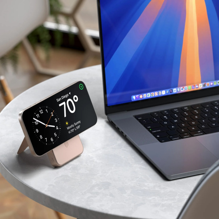 Внешний аккумулятор Satechi OntheGo Qi2 10K Magnetic Power Bank with Stand 10000 мАч 20 Вт розовый