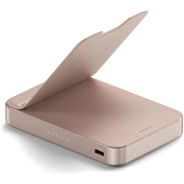 Внешний аккумулятор Satechi OntheGo Qi2 10K Magnetic Power Bank with Stand 10000 мАч 20 Вт розовый