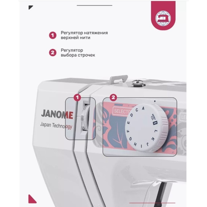 Janome Anna белый, розовый