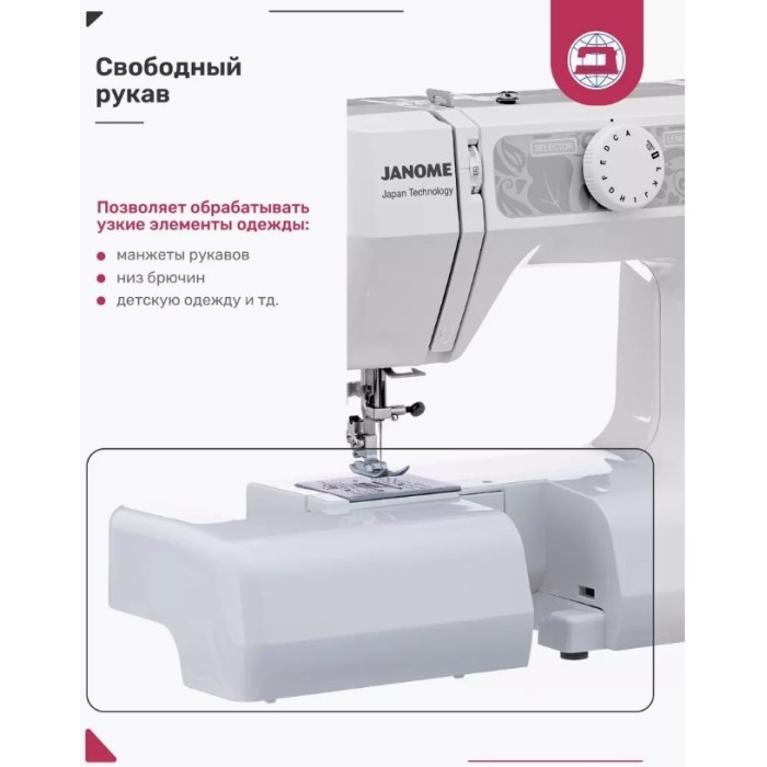 Janome Anna белый, розовый