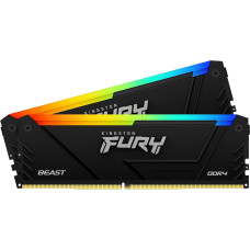 Оперативная память 32GB Kit (2x16Gb) DDR4 3200MHz Kingston FURY Beast RGB CL16 KF432C16BB12AK2/32WP 36455