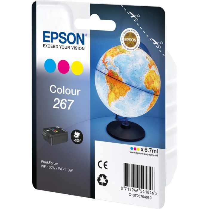 Epson C13T26704010 Tri-colour Ink for WorkForce WF-100W голубой (cyan)