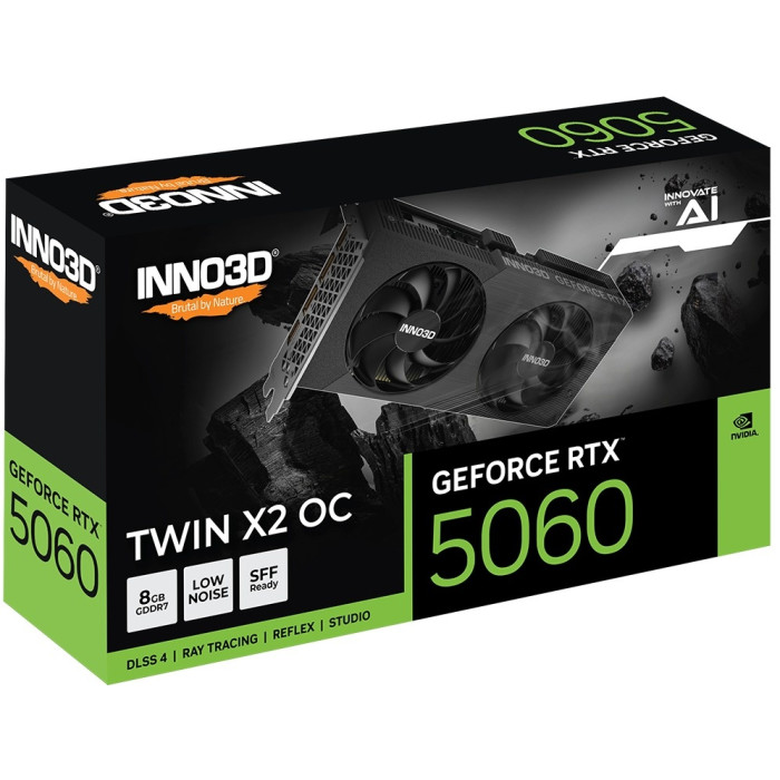 Inno3d Video Card RTX NVIDIA RTX 5060 8GB GDDR7 128-bit PCI Express Gen 5 550W 1x PCIe 8-pin cables<br>