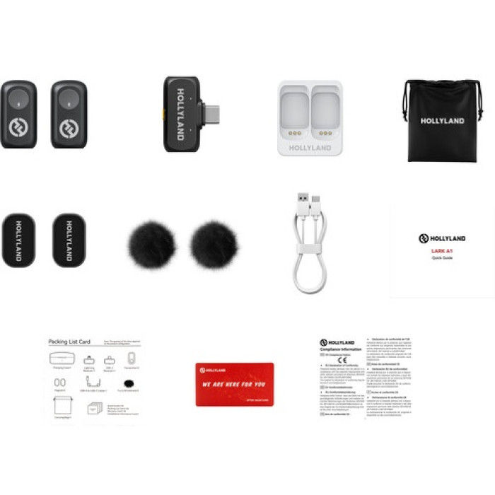 Микрофон Hollyland LARK A1 Mini Duo USB-C черный