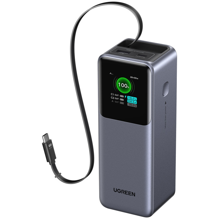 Внешний аккумулятор Ugreen PB726 (55987B) 20000 мАч 165 Вт серый