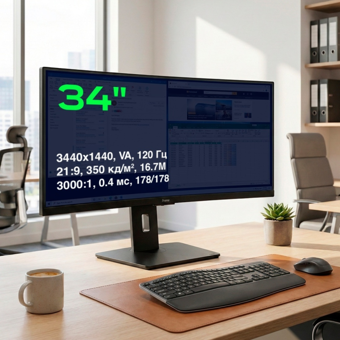 Монитор iiyama ProLite PL3494WQ XCB3494WQSU-B1 34'