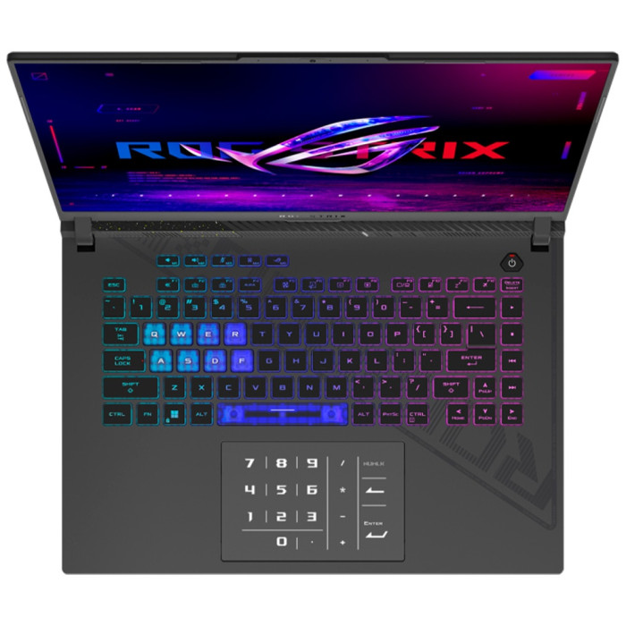 Ноутбук Asus 90NR0NJ7-M001J0 ROG Strix G16 G614PR-RV027 16' WUXGA(1920x1200) IPS 165Hz/AMD Ryzen 9 8940HX up to 5.3GHz 16C/16GB/1TB SSD/NVIDIA GeForce RTX5070 Ti 12GB/Wi-Fi 6E/BT5.3/1080P FHD Camera/4Zone RGB BKLT/NoOS/1Y/Eclipse Gray<br>