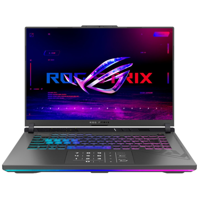 Ноутбук Asus 90NR0NJ7-M001J0 ROG Strix G16 G614PR-RV027 16' WUXGA(1920x1200) IPS 165Hz/AMD Ryzen 9 8940HX up to 5.3GHz 16C/16GB/1TB SSD/NVIDIA GeForce RTX5070 Ti 12GB/Wi-Fi 6E/BT5.3/1080P FHD Camera/4Zone RGB BKLT/NoOS/1Y/Eclipse Gray<br>