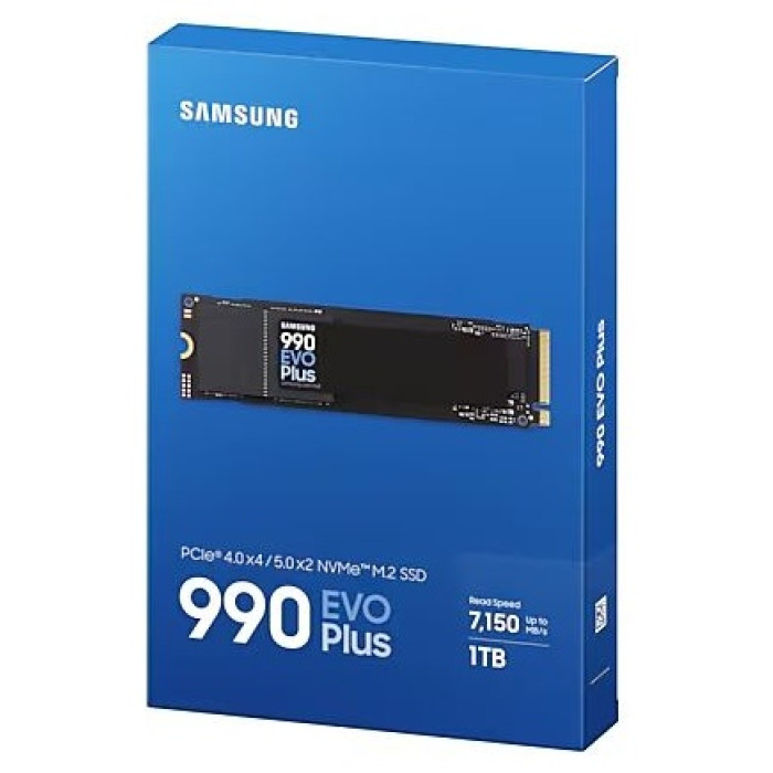 Твердотельный накопитель SSD Samsung 990 EVO PLUS MZ-V9S1T0BW, 1TB, M.2 PCIe 4.0 x4 /5.0 x2 NVMe, 7250/6300 Мб/с<br>328361