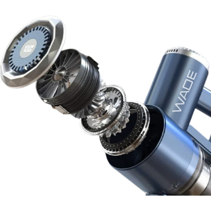Вертикальный пылесос WADE SV-01, Blue (SV-01 Blue), 150 Вт, 1200 л, 30 мин, подсветка