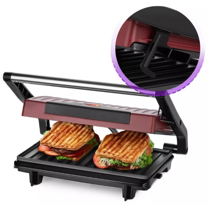 Сэндвичница Kitfort КТ-3639 черный, бордовый