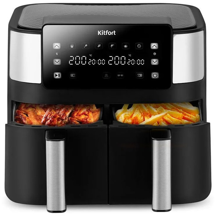 Аэрогриль Kitfort КТ-2259 черный, серебристый, темно‑серый