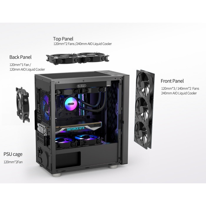 PCcooler LM300 ARGB BK черный