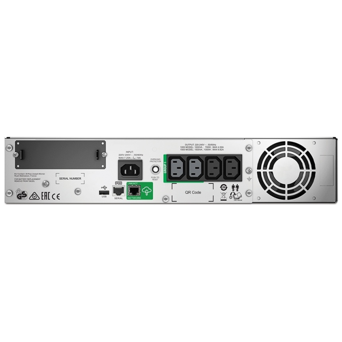 ИБП APC/SMT1500RMI2UC 230V, 4x IEC C13 outlets, SmartConnect Port+SmartSlot, AVR, LCD/Smart-UPS VT/1 500 VА/1 000 W<br>235916