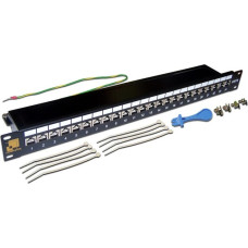 Патч-панель 19', 24 порта RJ45, экранированная, кат.6, 1U