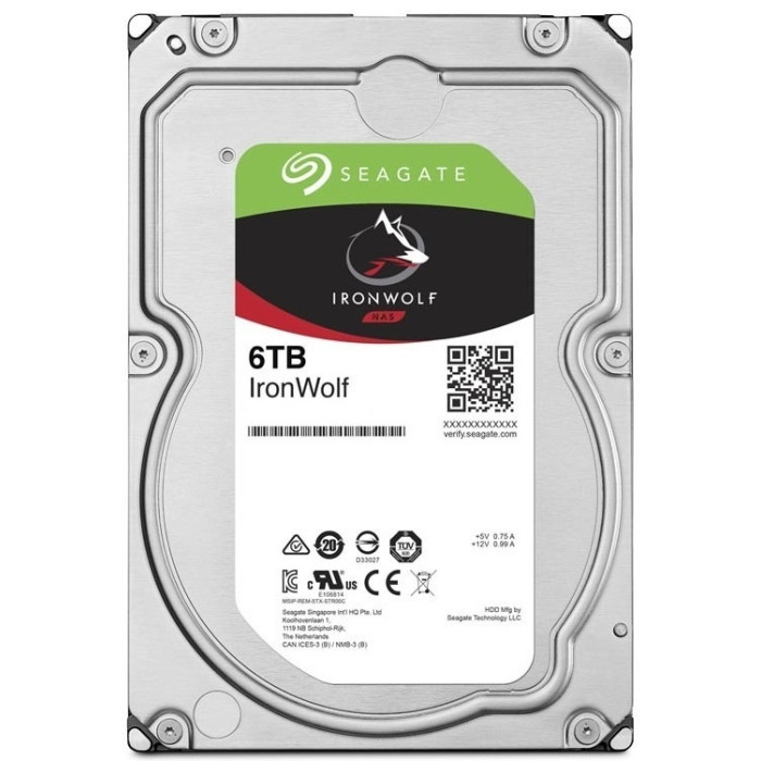 SEAGATE HDD IronWolf NAS (3.5''/6TB/SATA 6Gb/s/rpm 5400)<br>