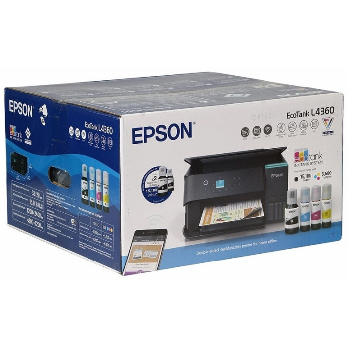 МФУ струйное Epson L4360 C11CL41411, А4, до 33стр/мин, 4цв, duplex, USB, Wi-Fi, no ADF