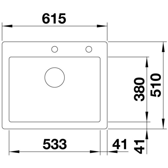 Blanco Palona 6 накладная 51х61.5х19 см, керамика, тон кремовый