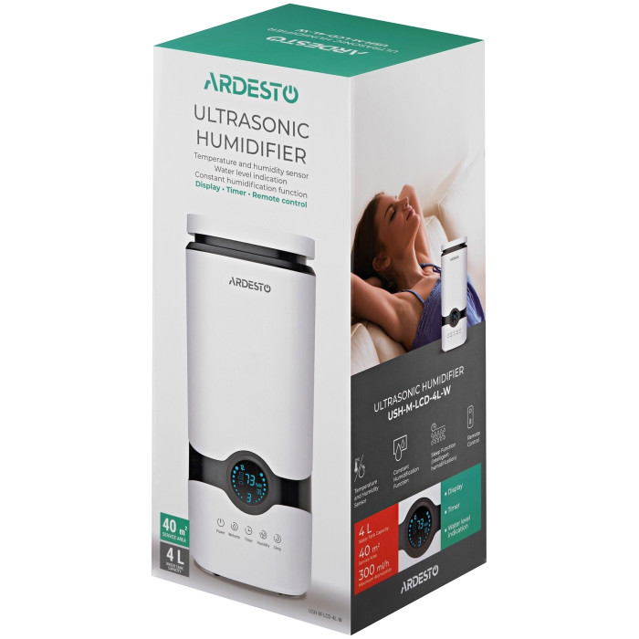 Увлажнитель воздуха Ardesto USH-M-LCD-4L-W белый