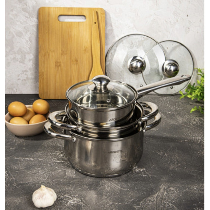 Ardesto набор кастрюль Gemini Gourmet Varese AR1906PS нержавеющая сталь 6 в 1
