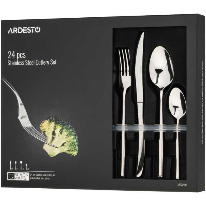 Набор столовых приборов Ardesto 24 шт, серебристый AR0724MS