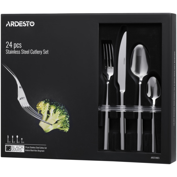 Набор столовых приборов Ardesto 24 шт, серебристый AR0724BES
