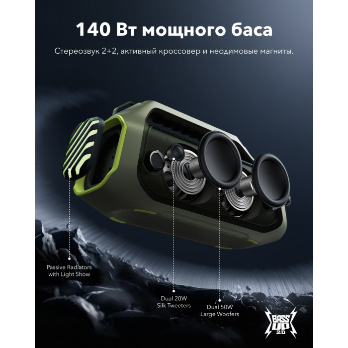 Портативная колонка Soundcore Boom 2 Plus зеленый