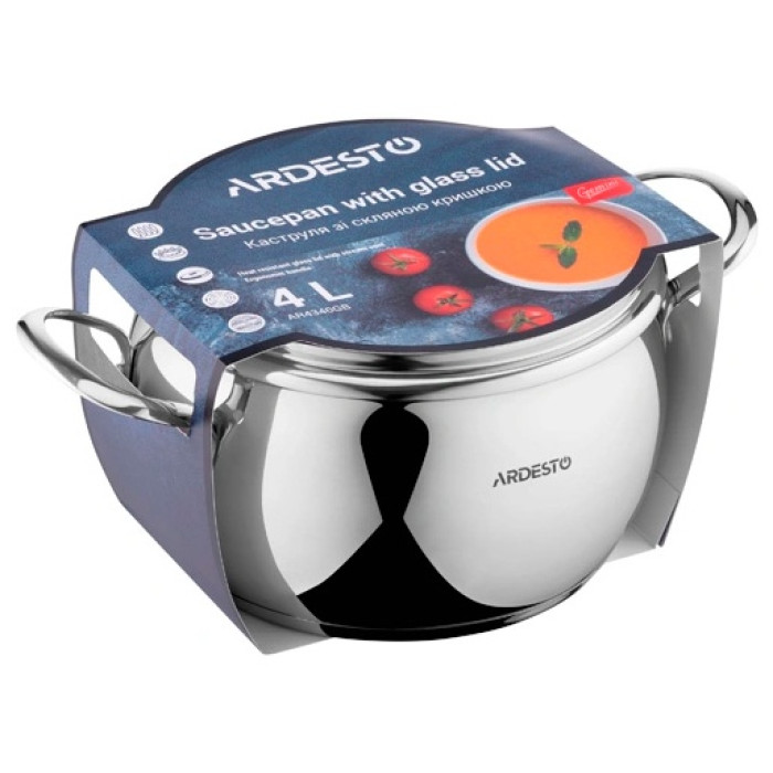 Кастрюля 4 л, Ardesto AR4340GB нержавеющая сталь