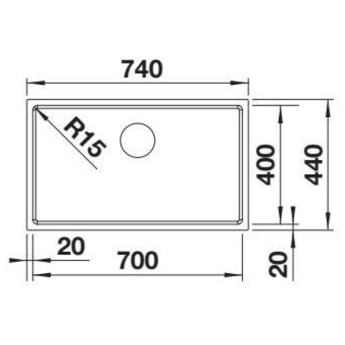 Кухонная мойка Blanco Quato 700-U (528231) 74х44х19 см, нержавеющая сталь, тон серебристый металлик