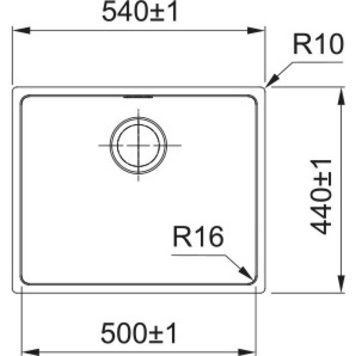 Кухонная мойка Franke FEX 110-50 стоп вент. 54х44х20 см, нержавеющая сталь, тон серый