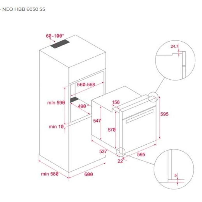 TEKA HBB 6050 SS черно-серебристый