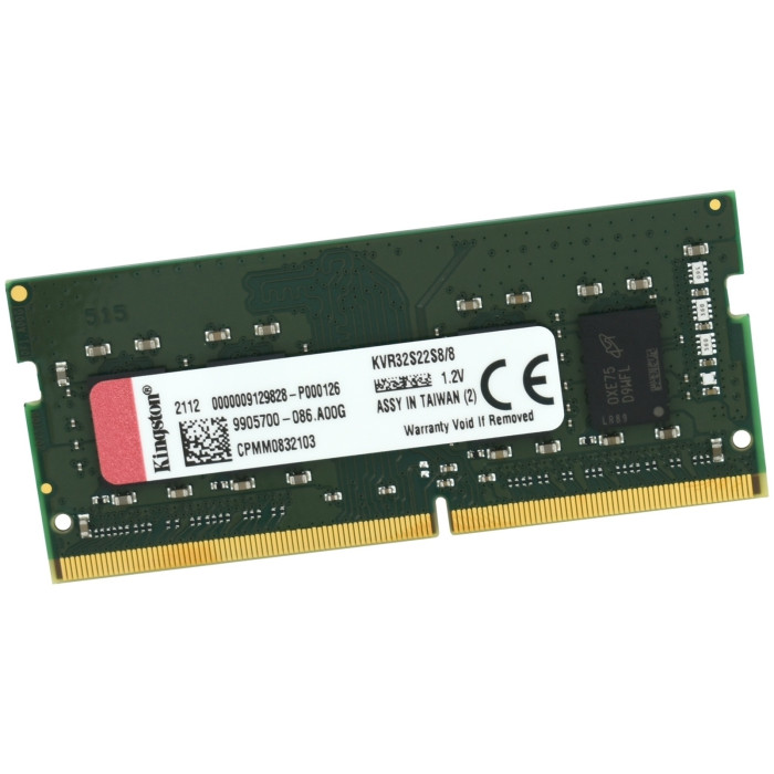 Kingston DRAM 8GB 3200MT/s DDR4 Non-ECC CL22 SODIMM 1Rx8<br>