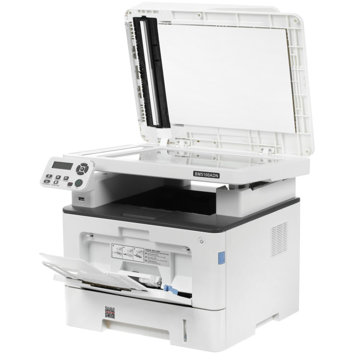 BM5100ADN (копир, принтер, цв. сканер) (чб., A4, 40ppm, 512MB, 1.2GHz, 60-200 г/м2, 1200x1200 dpi, макс. 100т мес., двухсторонняя печать, DADF (50 листов), USB-fdp, PCL5e/6, PostScript, USB 2.0, Ethernet 10/100/1000, Scan to E-mail (PC, FTP, SMB, USB-flas