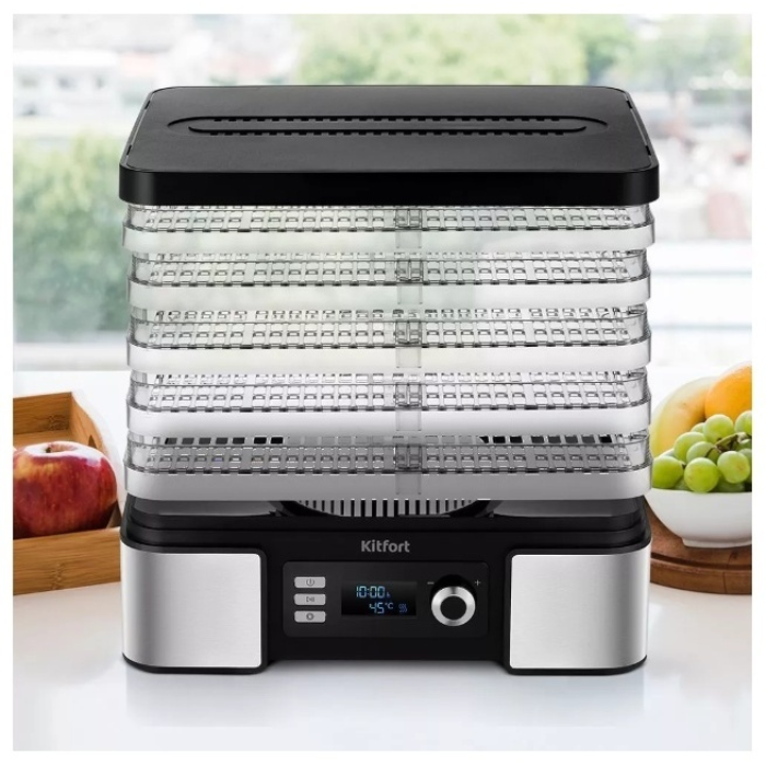 Электросушилка Kitfort КТ-1957 черный, серебристый