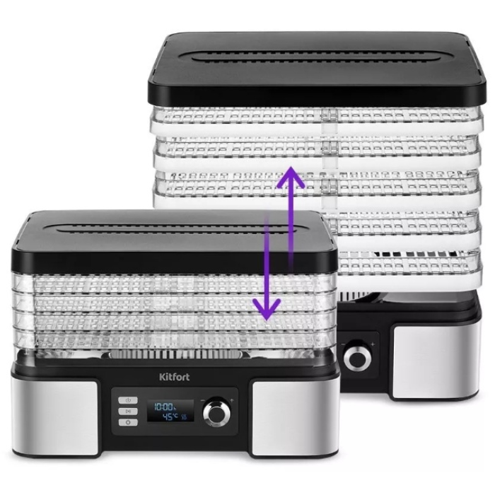 Электросушилка Kitfort КТ-1957 черный, серебристый