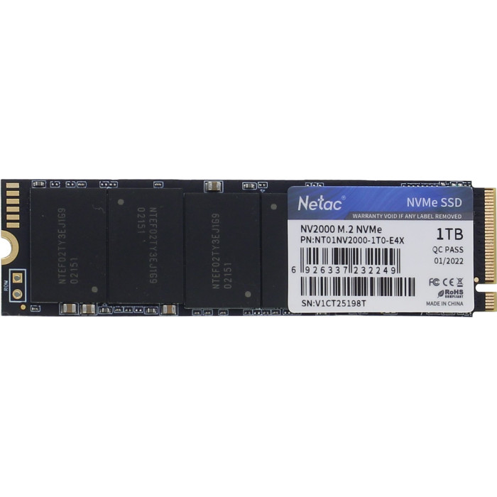 Netac NV2000 PCIe 3 x4 M.2 2280 NVMe 3D NAND SSD 1TB, R/W up to 2500/2100MB/s<br>
