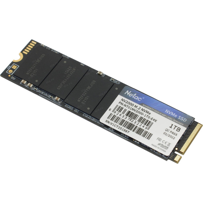 Netac NV2000 PCIe 3 x4 M.2 2280 NVMe 3D NAND SSD 1TB, R/W up to 2500/2100MB/s<br>