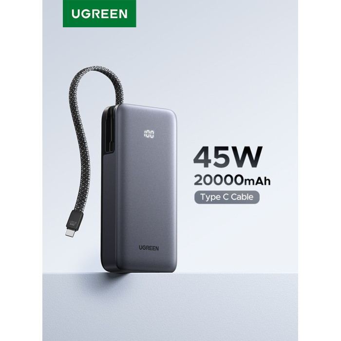 Внешний аккумулятор Ugreen PB536 (55988B) 20000 мАч 45 Вт серый