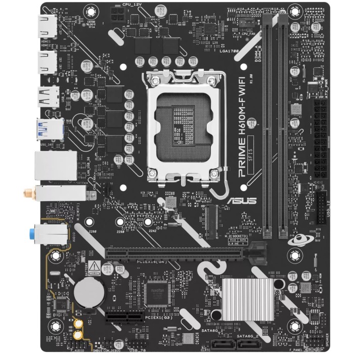 Сист.плата ASUS PRIME H610M-F WIFI, H610, 1700, 2xDDR5, PCI-E x16, PCI-E x1, M2, 2xSATA, 2xHDMI, WIFI6, BOX 335421