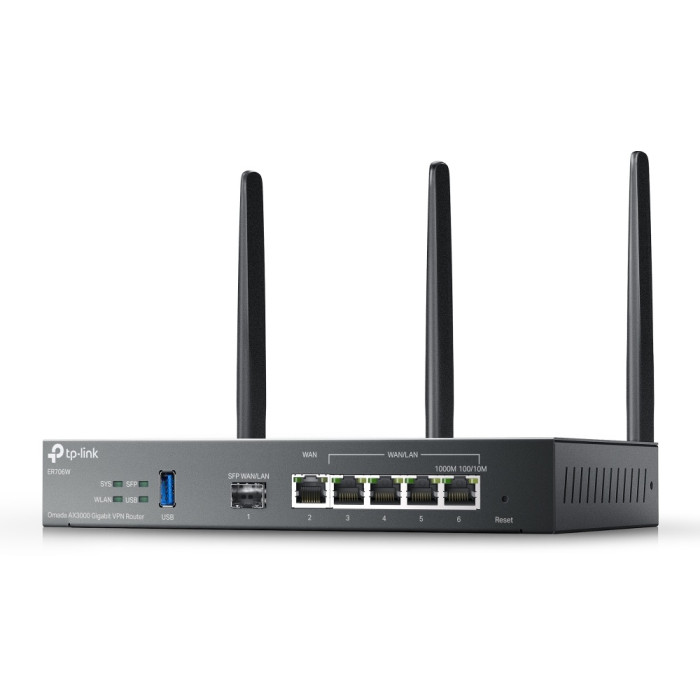 Маршрутизатор TP-Link/Omada AX3000/VPN-маршрутизатор; 1xSFP WAN/LAN: 1x1GbE Base-T WAN: 4x1GbE Base-T WAN/LAN / Wi-Fi 6 (HE160)<br>250101