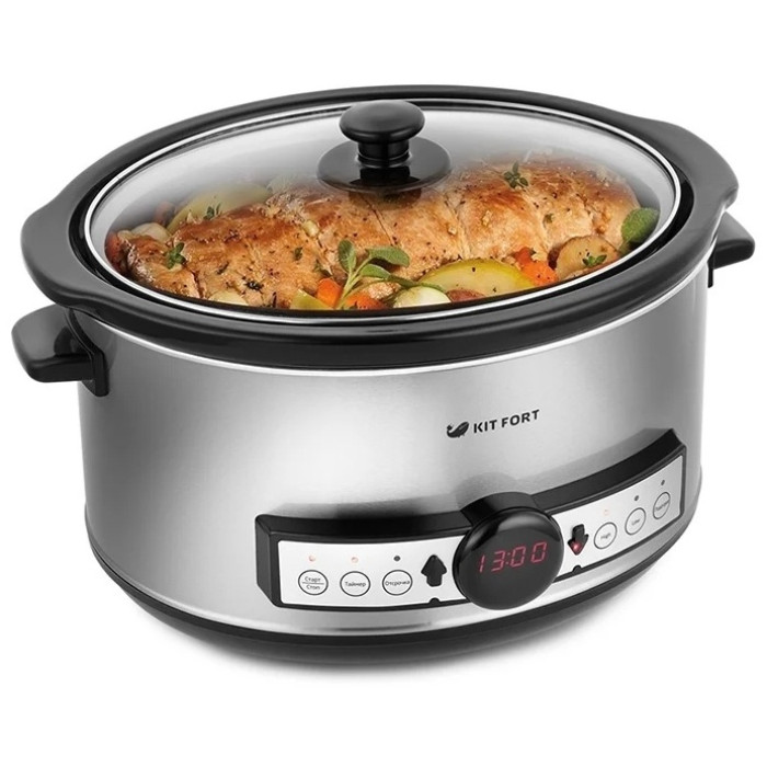 Медленноварка Kitfort КТ-212 серебристый