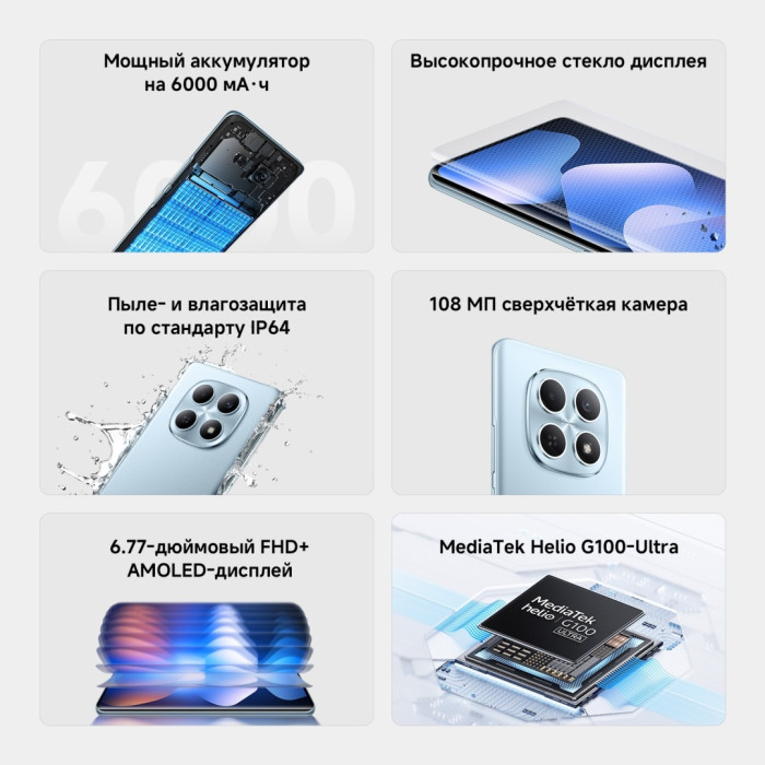 Xiaomi Redmi Note 15 4G NFC 6 ГБ/128 ГБ голубой