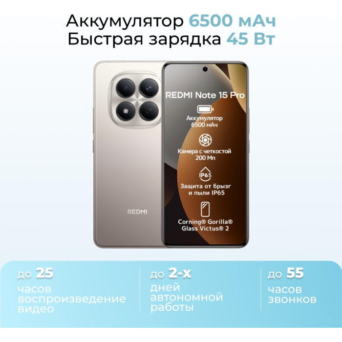 Xiaomi Redmi Note 15 Pro 4G NFC 12 ГБ/512 ГБ серый
