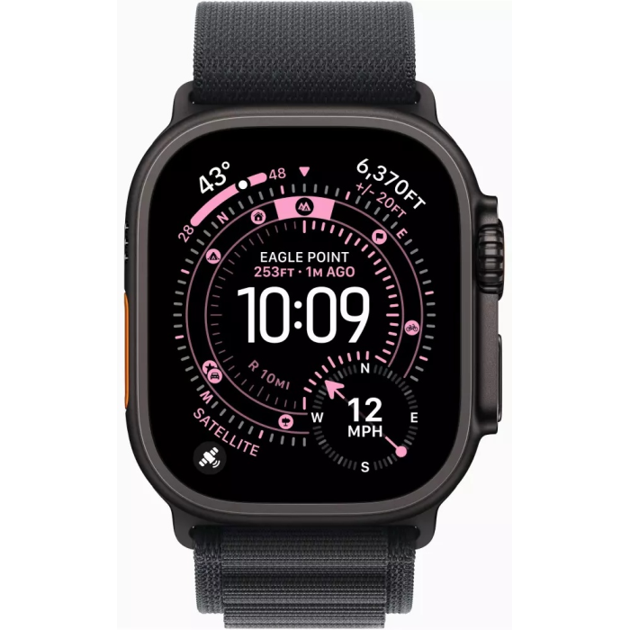 Apple Watch Ultra 3 GPS + Cellular 49mm Black Titanium Case with Black Alpine Loop - Medium,Model A3281<br>
