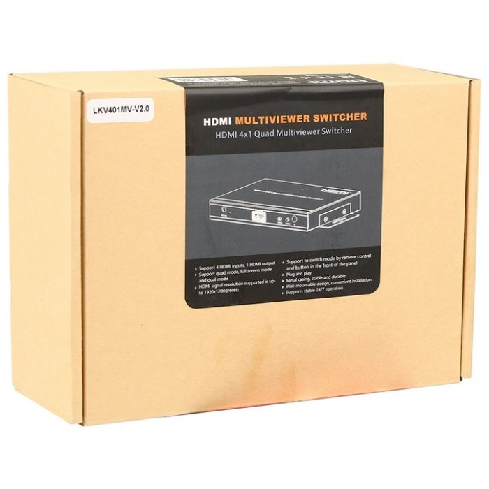 LENKENG HDMI-переключатель LKV401MV-V2.0 1 шт, металл