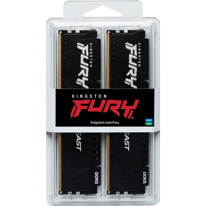 Kingston DRAM 16GB 5200MT/s DDR5 CL40 DIMM (Kit of 2) FURY Beast Black XMP<br>
