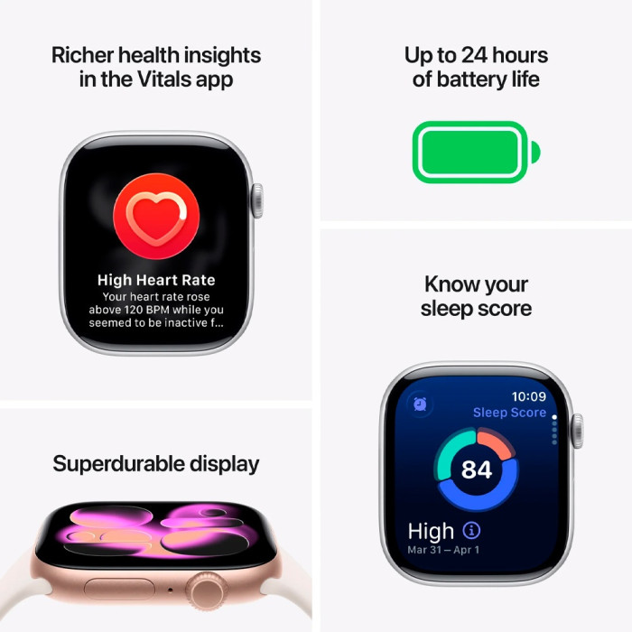 Apple Watch Series 11 M/L 46 мм серебристый-фиолетовый
