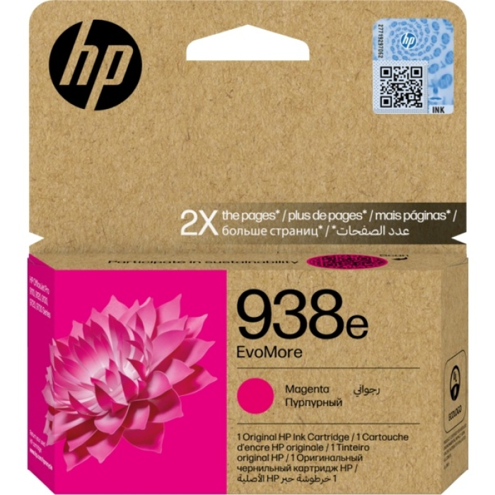 Картридж HP Europe/938e EvoMore Magenta Original Ink Cartridge/Лазерный/Пурпурный 249270