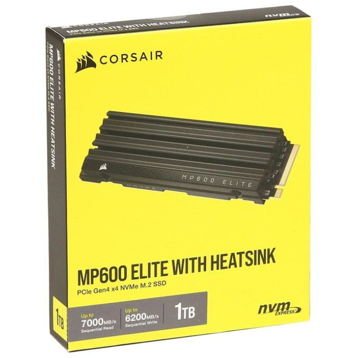 CORSAIR MP600 ELITE 1TB Gen4 PCIe x4 NVMe M.2 SSD with heatsink (r/w: 7000/6200MB/s)